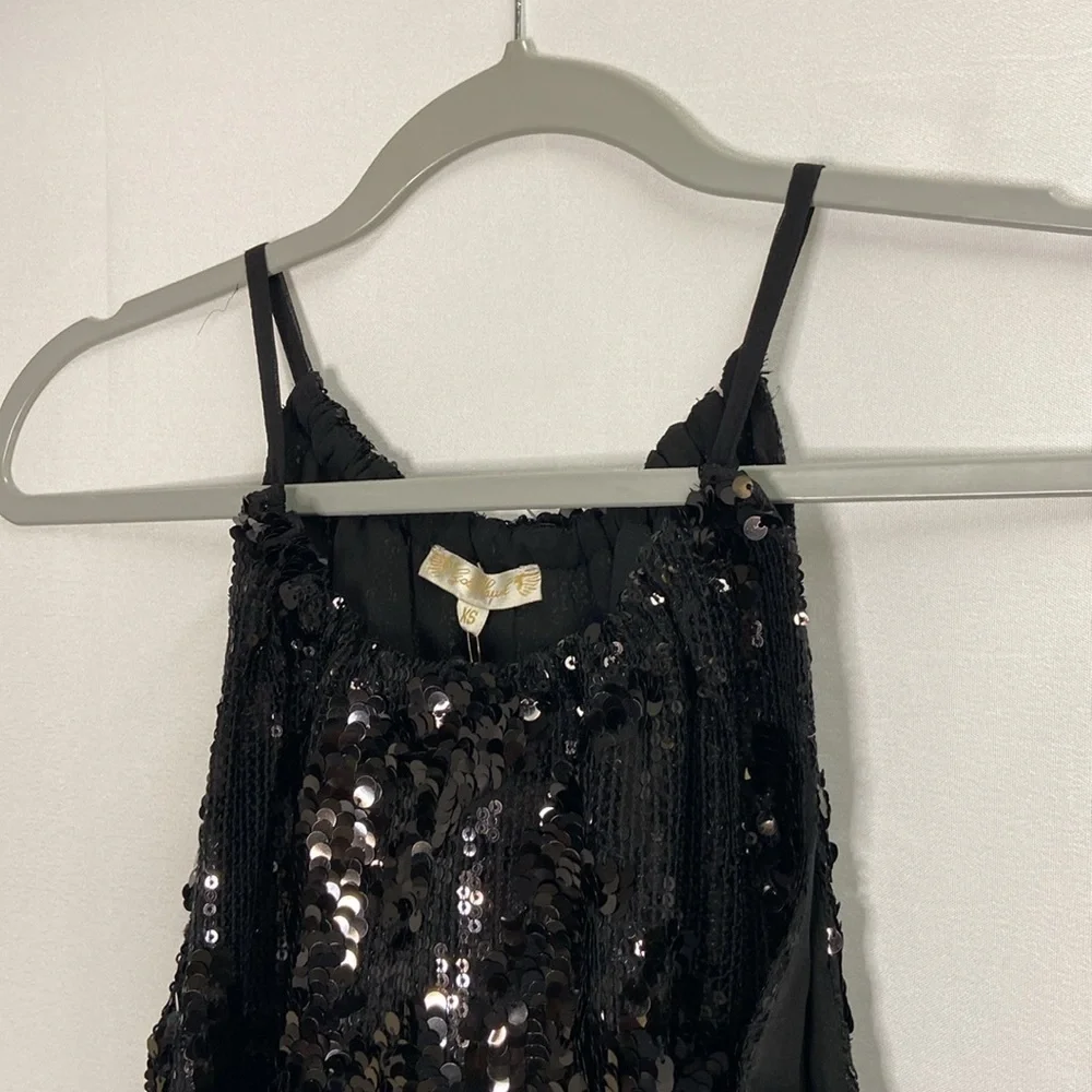 GOLD HAWK Lexi Sequin Halter Tank Top Black Size XS NWT - Picture 3 of 6